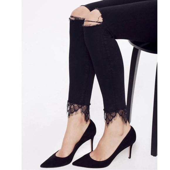 Mother The Swooner Dagger Ankle Fray Jeans in Baa Baa Black Sheep Size 26 - Picture 2 of 16